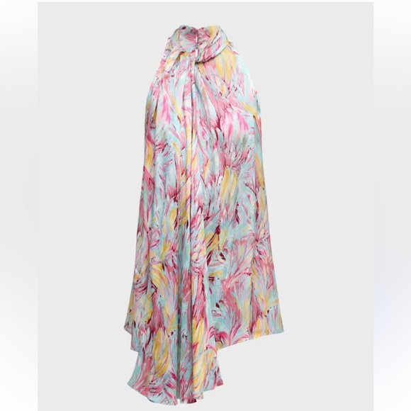 NWT Balmain Lavalliere Feather Print Top $1550 - Picture 2 of 7